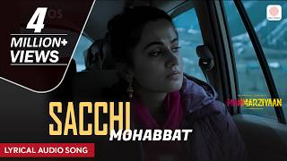 Poster sacchi mohabbat lyrics – manmarziyaan | shahid mallya | amit trivedi